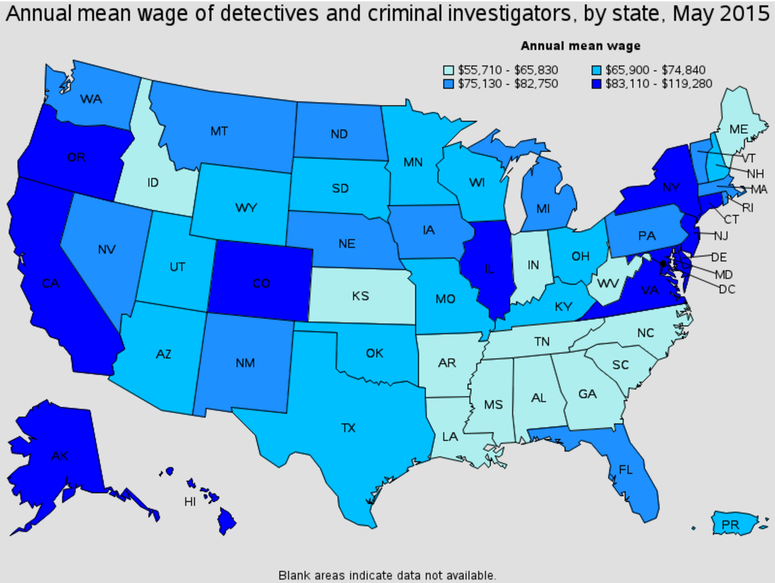 police detective salary by state